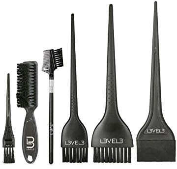 L3 - Tint Brush Set - Professional and Elegant Design - Use for Dye, Tint, and Color Needs - Comfortable and Polished Handle - Level Three Hair Color Brush - 6pc