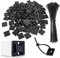Serre Câbles, Support De Base Autocollant, 100 Pièces Attaches De Câble 150mm Et 100 Pièces Base De Auto-Adhésives, Serre-Câbles Multi-usages, Embases Adhesive Pour Attache De Cable, Noir