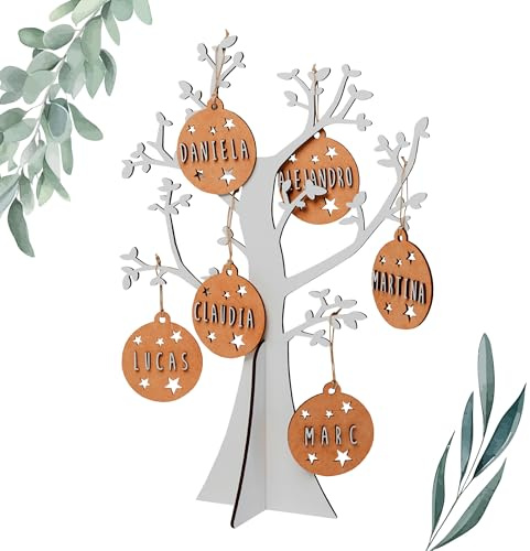 WONDEE Árbol de la Vida Personalizado Decorativo [4 Modelos] Regalos Originales para Mujer Personalizados, Regalo Día de la Madre, Regalos Originales Navidad, Cumpleaños para Madres, Abuelas y Esposas
