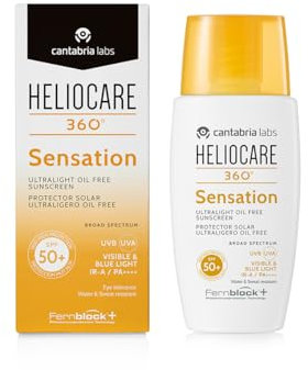 Cantabria Labs - Heliocare 360º Sensation - 50ml - Protección Solar Facial - SPF 50+ - Ultra Ligera y Resistente al Agua