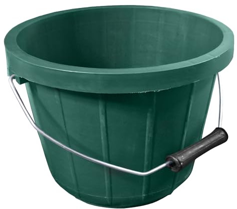 Heavy Duty Green Bucket 10L (2 Gallon) – Plastic Bucket Ideal as Feed Bucket or Calf Bucket with Easy-Grip Handle – Strong Utility Bucket for Cleaning, Bath, and Gardening