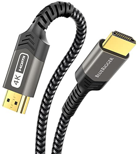 BlueRigger 4K HDMI Cable 25 FT (4K 60Hz, 18Gbps, HDMI Cord, HDR, High Speed, HDCP2.2, eARC, Cotton Braided) - Long HDMI Cable Compatible with PS5, PS4, Xbox, Apple TV, HDTV, Laptop, PC