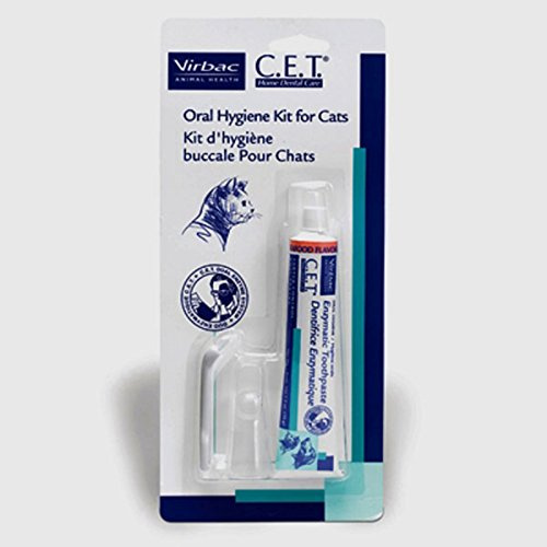 C.E.T. Oral Hygiene Kit for Cats, Seafood flavor Toothpaste with Toothbrush