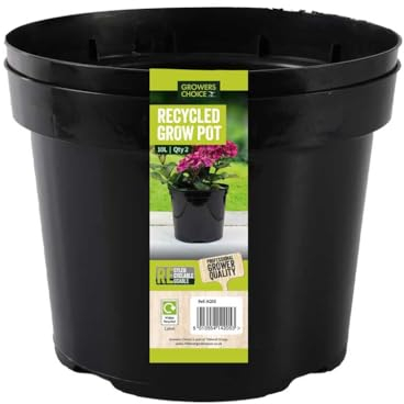 BOSMERE 10 Litre N205 Round Container Pot (Pack of 2), Black