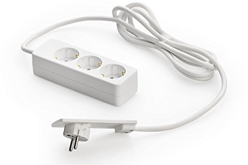 Dreifach-Tischsteckdose mit Evoline Plugstecker, Steckdose, L 3000 mm, weiá