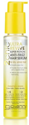 Giovanni Cosmetics 2 Chic Ultra-Revive Anit Frizz Hair Serum, 2.75 Oz