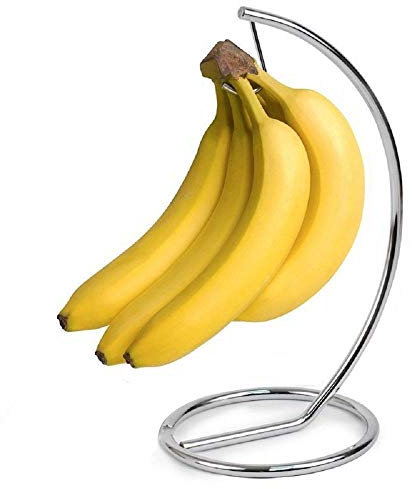 SUNNEE Banana Hanger Stainless Steel Banana Hanging Bracket Flat Wire Banana Holder Tree Stand (silvery)