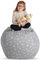 Creative QT Stuff ’n Sit Extra große 38-Zoll-Sitzsack-Aufbewahrungshülle für Kuscheltiere und Spielzeug – Grauer Löwenzahn-Druck
