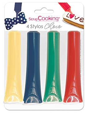 SCRAP COOKING Stylos Goût Choco Rouge/Bleu/Jaune/Vert 4 x 25 g
