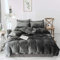 Sedefen Samt Biber Bettwäsche 135x200cm Mädchen Grau Winter Warme Cashmere Touch Flauschig Flanell Bettbezug Deckenbezug und Kissenbezug mit Reißverschluss