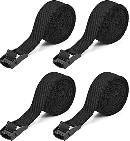 Kshineni Correa de Amarre, 4 Piezas Cinchas de Amarre con Correas Tensoras de Presión 2,5 m x 25 mm para Portaequipajes de Coche, Portabicicletas, Surf, Bicicleta