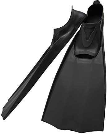Snorkelfenor, snorkling, dykning, simfenor, unisex, flexibla simfenor, nedsänkbara fotfenor, simfötter, simfötter, vattensporter (Färg: Helt svart, storlek: L (42–43) )