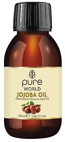 Pure World Natural Jojoba Oil 100% Pure and Undiluted 100ml. Coldand Freshly Pressed Premium Quality Jojoba Oil – Skin, Nails, Body and Face,