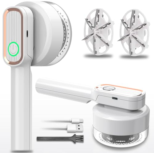 Lint Remover, Fabric Shaver Electric Bobble Remover for Clothes, USB Charging Fluff Remover Sweater Shaver with 2 Replacement Heads for Clothes Fabric