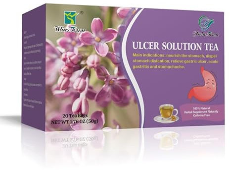 Ulcer Solution Tea Caffeine Free Herbal Tea Regulate Gastritis, Stomachache, Various Stomach Discomfort, 1.70oz, 20 Teabags