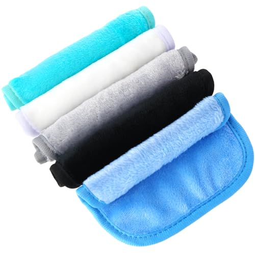Amaxiu 5 Stück Abschminktuch aus Mikrofaser, 15x15cm Mikrofasertuch Abschminkpads Waschbar Gesichtstücher Makeup Entferner Tücher Waschlappen für empfindliche Haut Täglich Reisen Augenpflege(B)