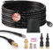15m Rohrreinigungsschlauch inkl 3 Adapter, 2 Düsen starr + rotierend, Rohrreinigungsset für K2-K7,LAVOR,Bosch,Parkside Abflussreiniger Hochdruckschlauch Rohrreiniger Hochdruckreiniger Hose 240Bar 60°C