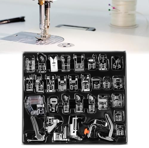 WIYETY Nähmaschinen-Nähfuß-Set: 32 Teiliges Multifunktions Nähfuß, Nähmaschinen-Zubehör-Set für Singer/Brother/Babylock/Necchi/New Home/Janome/Elna/Toyata/Simplicity, Mehr Nähmaschine