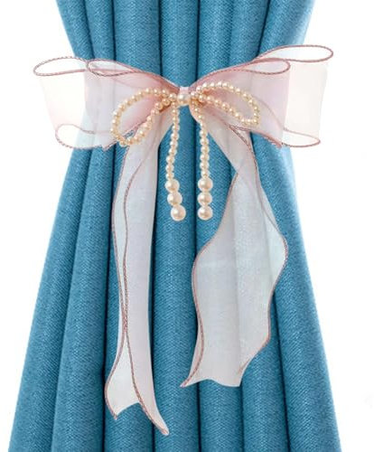 Abrazaderas de cortina, Corbatas de cortina - Abrazaderas drapeadas con lazo | Soportes de cortina en forma de lazo, decoración de ventanas con correas de cortina, abrazas de pareja