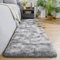 AROGAN Weicher Läufer für Schlafzimmer, flauschiger Plüsch-Teppich, fusselfrei, für Kinderzimmer, Mädchen, Zuhause, Flur, dekorativ, Grau und Weiß, 6 x 180 cm
