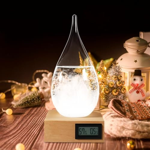 Storm Glass Verre tempête Stations météorologiques Goutte d'eau Prédicteur météo Prévisions créatives Style Nordique Verre décoratif (XXL)