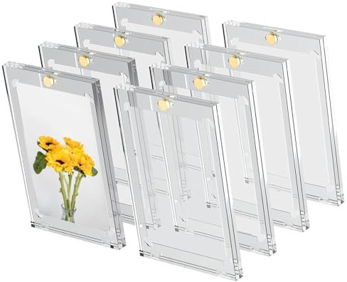 8 Stück Magnetic Card Holder Sammelkarten Hüllen Transparent Card Sleeves Wasserdicht Kartenhülle Fußballkarten Kartenhüllen Harte Kartenhüllen für Magic Sport Baseball Sleeves Kartenhüllen