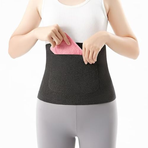 Namvo Chauffe-Taille Thermique Respirant Double Poches Soutien du Bas du Dos Enveloppement De Bandage Enveloppement De Rein Ventre Chaud Lombaire Taille Mince L