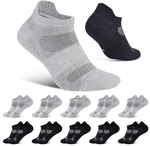 Niorasen Sneaker Strumpor för Herr & Dam, 10 Par Ankeltrumpor i Bomull, Korta Sportstrumpor, Mjuka & Bekväma, Andningsbara Strumpor för Sport, Arbete, Vandring, Cykling