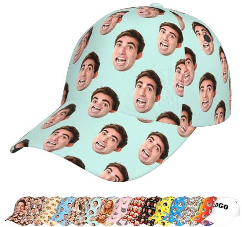 LucBuy Gorra Personalizada con Eestampado, Divertida Gorra de Béisbol Personalizada con Foto, Elegante Gorra con Visera Ajustable, Cumpleaños, Fiestas y Eventos Especiales (A7)