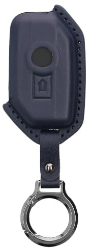 kwmobile Custodia Chiavi Vera Pelle Compatibile con BMW R1250GS C400X C400GT F900R F750GS R1200GS GS1250 Custodia - Moto Key Case con Anello Portachiavi - Accessori Moto - blu scuro