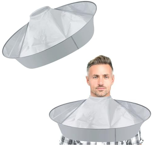 MNYXIS 1 Pezzo Mantellina Parrucchiere, Telo Barba, Mantellina Barbiere, Mantello per Taglio Capelli Grigio Argento, Per Famiglia, Adulti e Ragazzi, Protegge Vestiti e Pavimento da Capelli