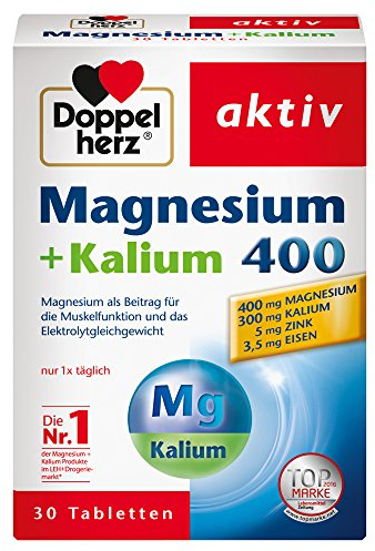 Doppelherz Magnesium + Kalium 400 – Für die normale Muskelfunktion und das normale Nervensystem – 30 Tabletten, 60g