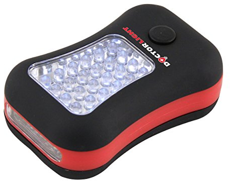 Doctorlight Velamp Lampada da Lavoro 24 LED + Torcia 4 LED – Design Soft‑Touch antiscivolo, Gancio e Magnete integrato, portatile e multifunzione per officina, garage, emergenza