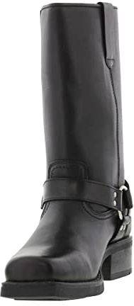 Gringos - Botas de Caña Alta de Piel Estilo Oeste Modelo Harley para Hombre (43 EU/Negro)