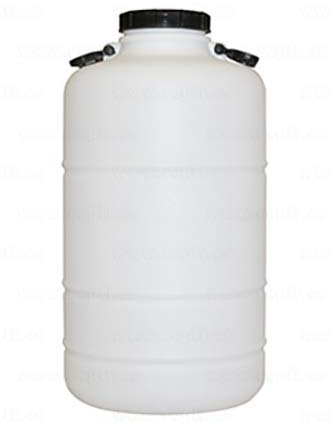 HELGUEFER - Bidon Agua 50L Boca Ancha | Deposito Agua PEHD Apto Uso Alimentario y ADR | Tapa con Obturador y Dos Asas Laterales | Bidon Reutilizable y Facil Llenado