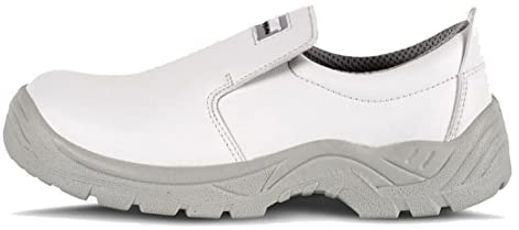 Work Team Zapato de Microfibra sin Cordones, Especial alimentación. Puntera de Acero Anti Impactos. Hombre Blanco 39