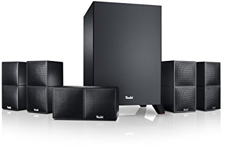 Teufel CUBYCON Surround Sound System - 5.1 Heimkino Soundanlage mit Subwoofer, 2-Wege-Micro-Lautsprecher aus Aluminium, HiFi Surround Sound, Höhe Sprachverständlichkeit, Bassreflex - schwarz