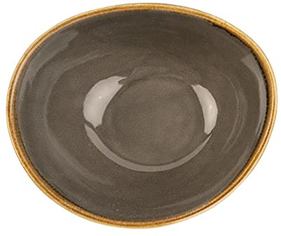 Olympia Kiln Bowl in Smoky Gray - Porcelain - Irregular Shape - 160(�) mm