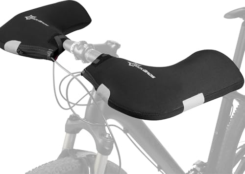 ROCKBROS Manchons de Vélo Guidon Coupe-Vent Moto Gant de Guidon Vélo VTT Trottinette Gants Confortable Hommes Femmes Noir