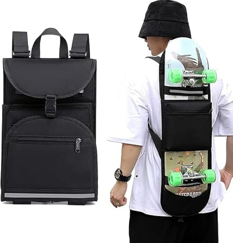SyangKaitian Foldable Skateboard Backpack Bag Carrier with Adjustable Shoulder Straps，Skateboard Backpack Regular Skateboard Bag Skateboard Shoulder Strap Adjustable Shoulder Foldable