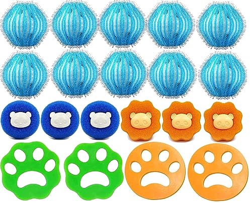 20 Pezzi Acchiappa Peli per Lavatrice, Lavanderia Levapelucchi Riutilizzabili Palline per Lavaggio Raccogli Peli per Lavatrice Cane Gatto Rimuovi Pelliccia per Animali Domestici