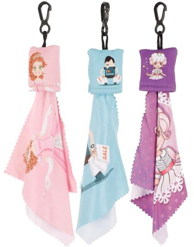 3pièces Chiffon De Nettoyage Microfibre Pour Lunettes Et Écrans Porte-clés Pratique Et Décoratif Lingettes Nettoyantes Pour Téléphones Ordinateurs Et Objectifs Utilisation Multiples