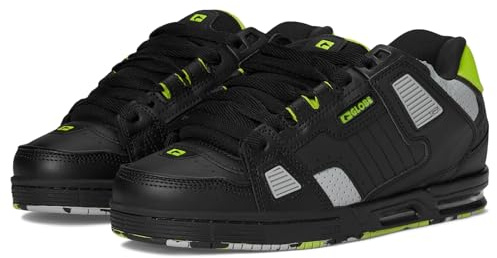 Globe Scarpe da Ginnastica da Uomo ispirate a Sabre Skate, Nero/Lime, 43 EU