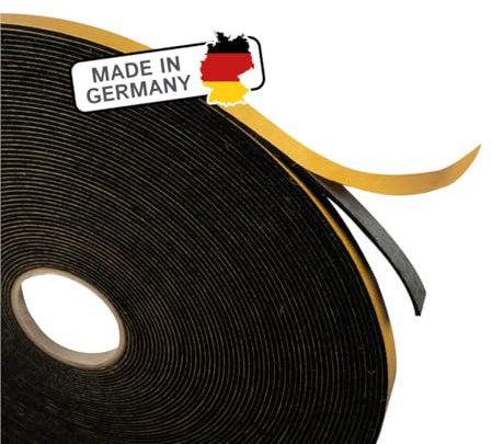 Ruban en feutre autocollant - Largeur : 5 mm - Épaisseur : 1,5 mm - Longueur : 5 m - Polyvalent - Idéal comme bande d'étanchéité pour fenêtres et portes ou comme protection contre le claquement