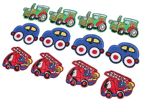 Operitacx 12pcs Adorable Transportation Patches Sewing Cartoon Design Custom Patches for Dressing