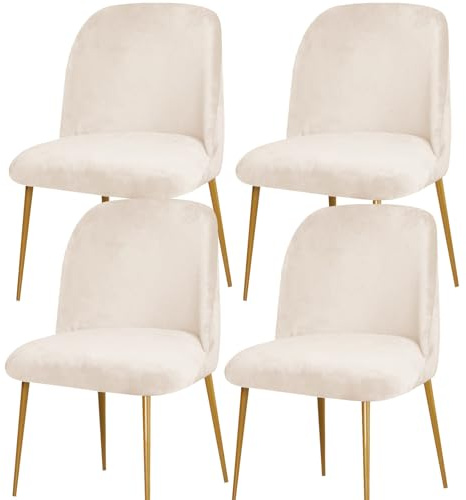 yampiyt Velvet Curved Chair Covers Dining Room Chairs Set of 1/2/4/6,Mid Century Modern Chair Covers, Semi Circle Back Chair Protector Seat Covers Slipcovers for Kitchen Living Room Set