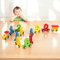 Holz-Eisenbahn Geburtstagszug, Lokomotive mit Zügen und Zahlen-Waggons für Mädchen, Jungen und Kinder, Holz-Spielzeug mit Kerzen bestückbar, Holzzug Tischdeko, Geburtstagsring für Kindergeburtstag