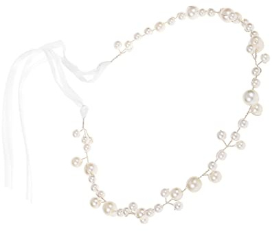 TOVINANNA Diadema Elegante Perlas Tocado de Perlas Artificiales Adorno Cabello Novia para Bodas y Compromisos