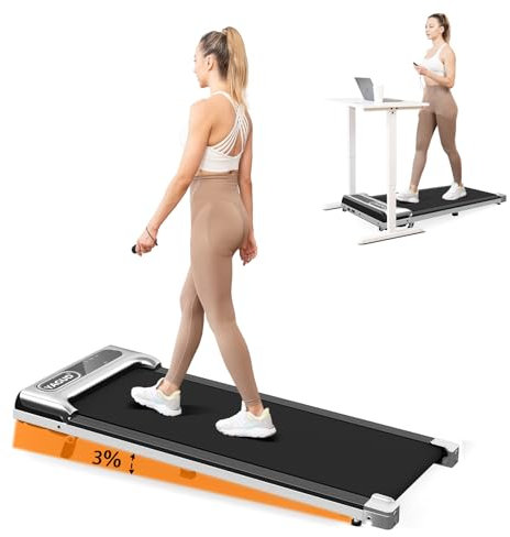 Yagud Laufband mit Steigung, Walking Pad, Laufband für Zuhause mit Neigung, 1-6km/h Walking Pad für Zuhause & Büro, mit LED-Anzeige und Fernbedienung