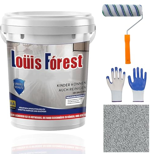 Gienslru Vernice epossidica colorata sabbia per pavimenti, Louis Forest Epoxy Fl-oor Pa-int, vernice epossidica per pavimenti in calcestruzzo, rivestimento per pavimenti in resina epossidica ad